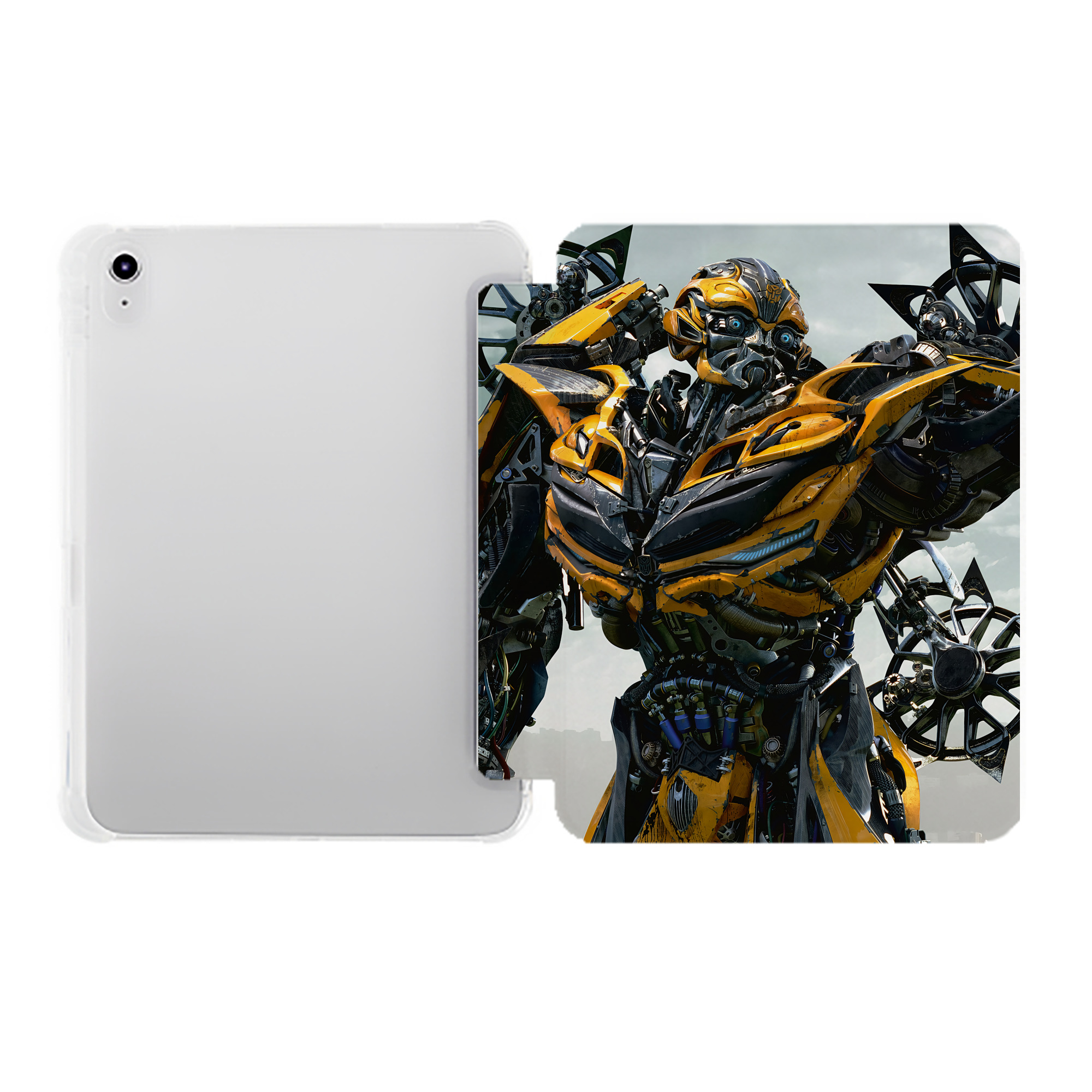 （画像用） Transformers トランスフォーマー IPad ケース ペン収納付き 三つ折りスタンド PUレザー×シリコン 対応機種9.5/10.5/10.9インチ